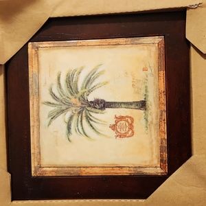 Island Palm Artwork by Chad Barrett 8x12" w/ Wooden Stand